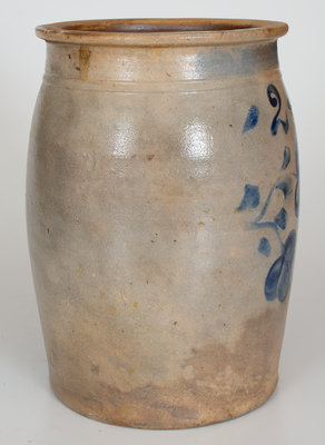 Two-Gallon Pruntytown, West Virginia Stoneware Jar w/ Cobalt Decoration