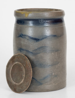 Small-Sized Palatine, West Virginia, Stoneware Canning Jar w/ Five-Stripe Decoration