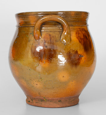 Manganese-Decorated Redware Jar, Northeastern U.S. origin, c1840