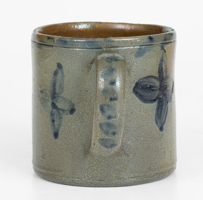 Important and Unique JOHN BELL / WAYNESBORO Stoneware Mug with Cobalt Decoration