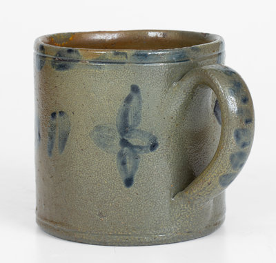 Important and Unique JOHN BELL / WAYNESBORO Stoneware Mug with Cobalt Decoration