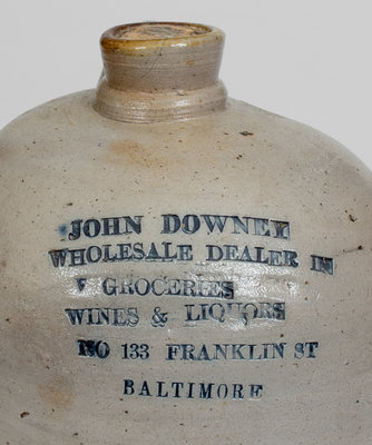 One-Gallon Baltimore Stoneware Advertising Jug, c1875
