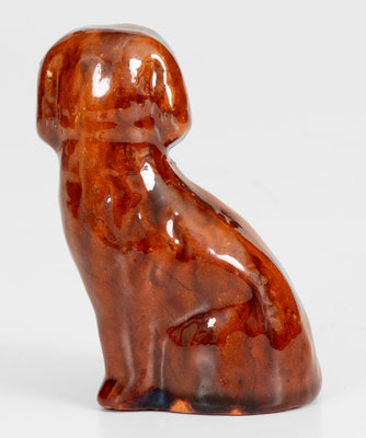 Miniature Glazed Redware Figure of a Spaniel, attrib. John Bell, Waynesboro, Pennsylvania