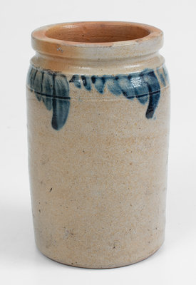 Quart-Sized Southeastern PA Stoneware Jar w/ Cobalt Swags