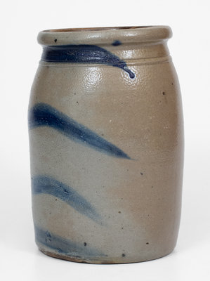 Western PA Striped Stoneware Canning Jar, c1880