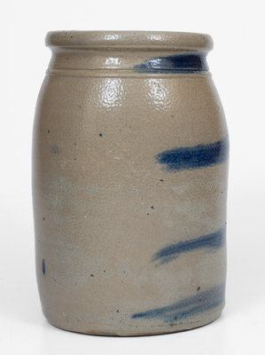Western PA Striped Stoneware Canning Jar, c1880