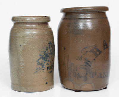 Lot of Two: J. M. HARDEN / PALATINE, W. VA Stoneware Jars