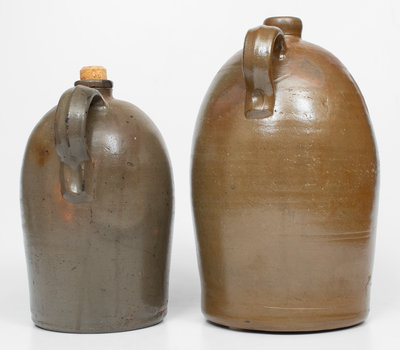 Lot of Two: 1 and 2 Gal. A. P. DONAGHHO / PARKERSBURG, W. VA Stoneware Jugs