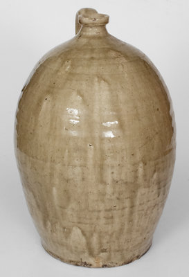 Fine att. Landrum-Stork Pottery, Columbia, SC Alkaline-Glazed Stoneware Jug w/ Impressed Mark, c1870