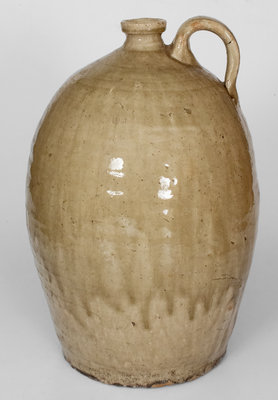 Fine att. Landrum-Stork Pottery, Columbia, SC Alkaline-Glazed Stoneware Jug w/ Impressed Mark, c1870
