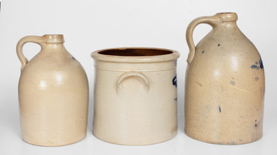 Lot of Three: New York State Stoneware: ITHACA, POUGHKEEPSIE, and OGDENSBURGH