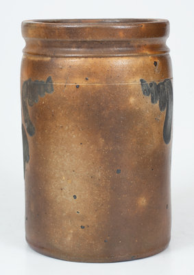 SOLOMON BELL / STRASBURG, VA Stoneware Jar w/ Floral Decoration, circa 1850-1880