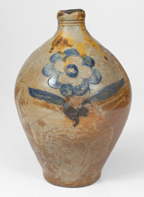 Albany, NY Stoneware Jug w/ Incised Floral Decoration, early 19th century