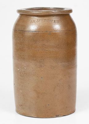 Scarce P. A. HUFFMAN, Madison County, Kentucky Half-Gallon Stoneware Jar, c1850