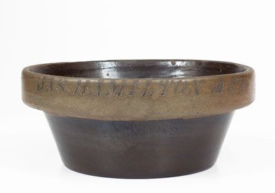 Scarce JAS. HAMILTON & CO., Greensboro, PA Stoneware Bowl, c1875