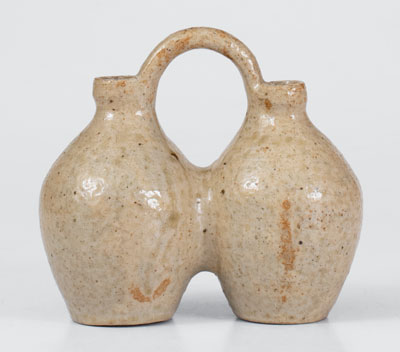 Outstanding Texas Stoneware Gemel / Double Jug, possibly Jefferson S. Nash, c1850-60