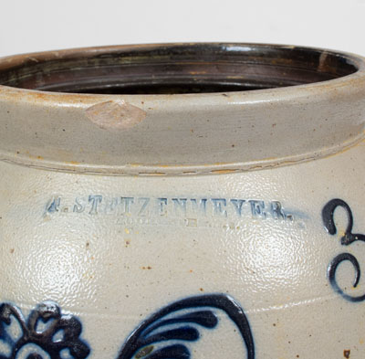 F. STETZENMEYER / ROCHESTER, N.Y. Three-Gallon Stoneware Jar, c1855