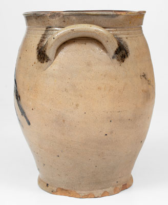 Rare Albany, NY Stoneware Jar w/ Manganese Incised Birds, early 19th century