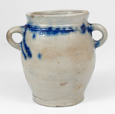 Manhattan / NYC 1/2 Gal. Vertical-Handled Stoneware Jar, circa 1795