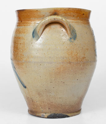 Exceptional Albany, NY Stoneware Jar w/ Incised Bird and Floral Decorations, early 19th century