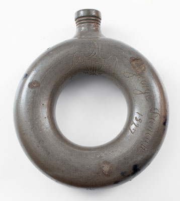 George Duncan / 1827, Loudoun County, VA Stoneware Ring Flask