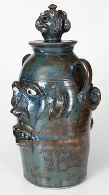 Monumental Lidded Stoneware Face Jar, Jerry Brown (Hamilton, Alabama), 2001