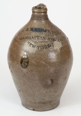 J. REMMEY / MANHATTAN-WELLS / NEW-YORK Stoneware Jug for JH Mott / June 4, 1807