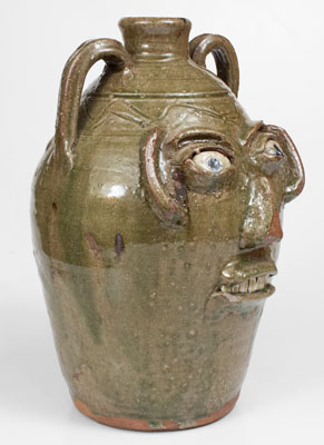 Fine Large-Sized Stoneware Face Jug, Inscribed 