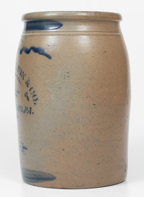 2 Gal. JAMES HAMILTON & CO. / GREENSBORO, PA Stoneware Jar, c1875