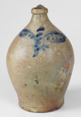 Fine Small-Sized Stoneware Jug w/ Brushed Cobalt Decoration, Hudson River Valley, NY
