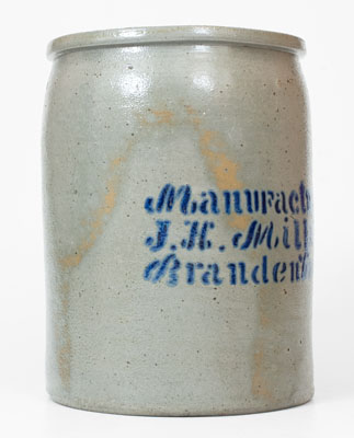 Scarce J.H. Miller / Brandenburg, Kentucky Stoneware Jar, c1860