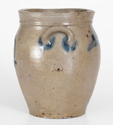 Attrib. Howe and Clark, Athens, New York 1/2 Gal. Stoneware Jar w/ Brushed Decoration