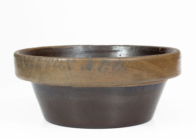 Scarce JAS. HAMILTON & CO., Greensboro, PA Stoneware Bowl, c1875