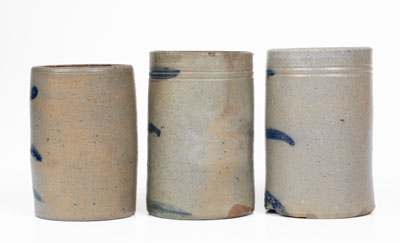 Lot of Three: Western Pennsylvania Striped Stoneware Canning Jars
