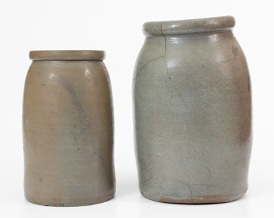 Lot of Two: Stoneware Canning Jars w/ JACKSON C. H., W. VA and RAVENSWOOD, W. VA Advertising