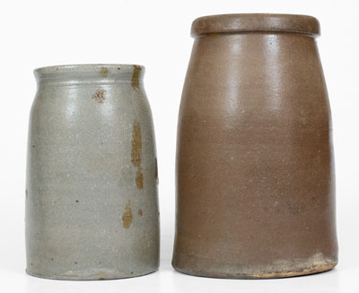 Lot of Two: T. F. REPPERT / GREENSBORO, PA Stenciled Stoneware Canning Jars