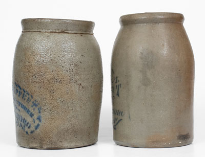 Lot of Two: GREENSBORO, PA Stoneware Canning Jars by T. F. REPPERT, WILLIAMS & REPPERT
