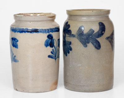 Lot of Two: Small-Sized Philadelphia Stoneware Jars, circa 1850
