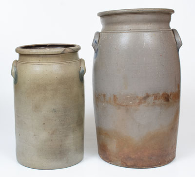 Lot of Two: HAMILTON & JONES / GREENSBORO, PA Stoneware Churn and Jar