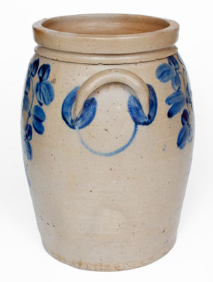 6 Gal. Baltimore, MD Stoneware Jar w/ Elaborate Clover Decoration, circa 1860