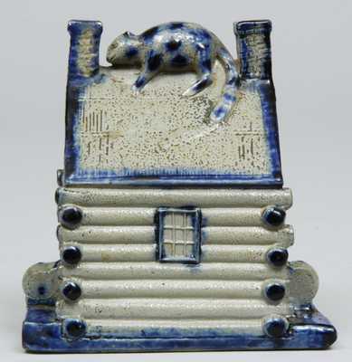 Thomas Haig, Philadelphia Stoneware Log Cabin Bank, 1846