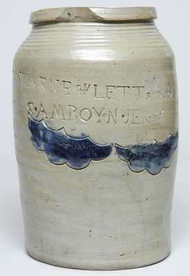 WARNE & LETTS 1806 / S. AMBOY. N. JERSY NJ Stoneware Jar