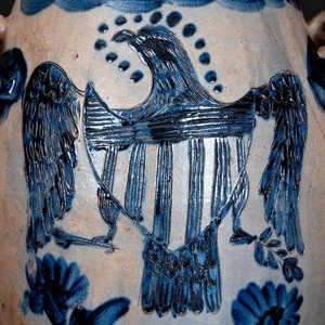 Very Important Stoneware Water Cooler w/ Profuse Incised Federal Eagle Motif, att. Henry Remmey, Baltimore, 1812-29