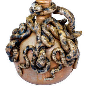 Important and Outstanding Anna Pottery Stoneware Snake Jug