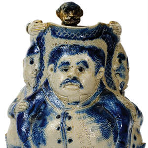 Extremely Important Anna Pottery President Grover Cleveland Pitcher