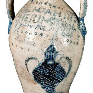 American Stoneware Masterpiece, Memorial Jug for a Potter Who Drowned