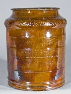 Glazed Redware Jar, Jacob Heart, Chambersburg, PA.