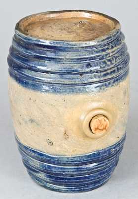 Cobalt-Decorated Stoneware Rundlet, Northeastern U.S. Origin.