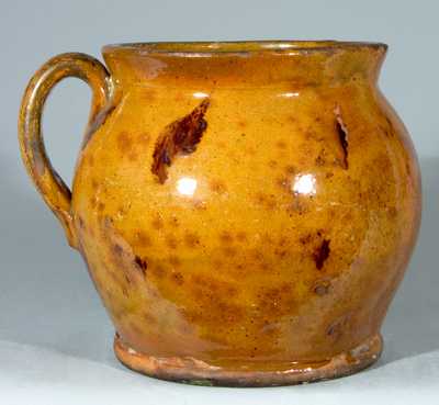 Glazed Redware Beanpot, New England origin.