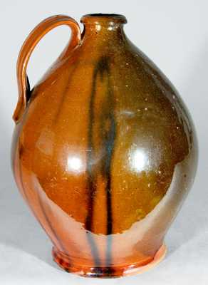 Glazed Redware Jug, probably New England origin.